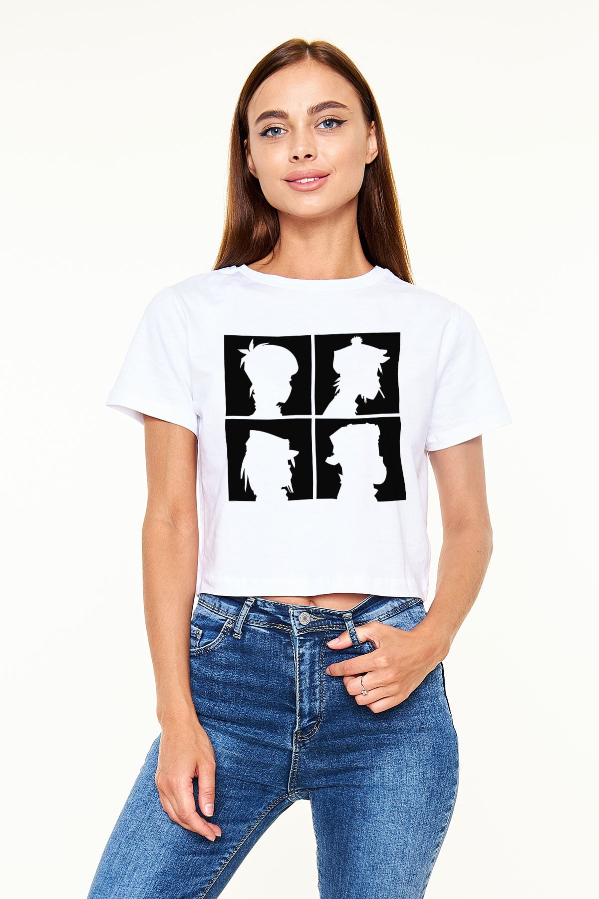 Gorillaz Beyaz Croptop Tişört