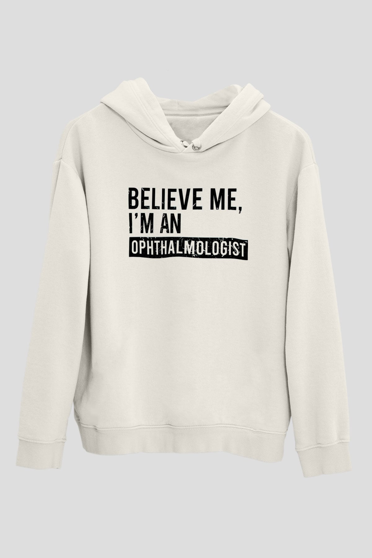 Göz doktoru Beyaz Unisex Kapüşonlu Sweatshirt