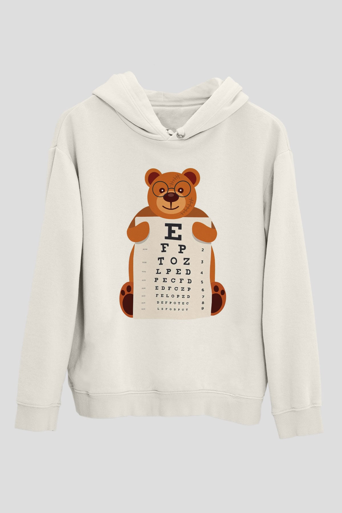 Göz doktoru Beyaz Unisex Kapüşonlu Sweatshirt
