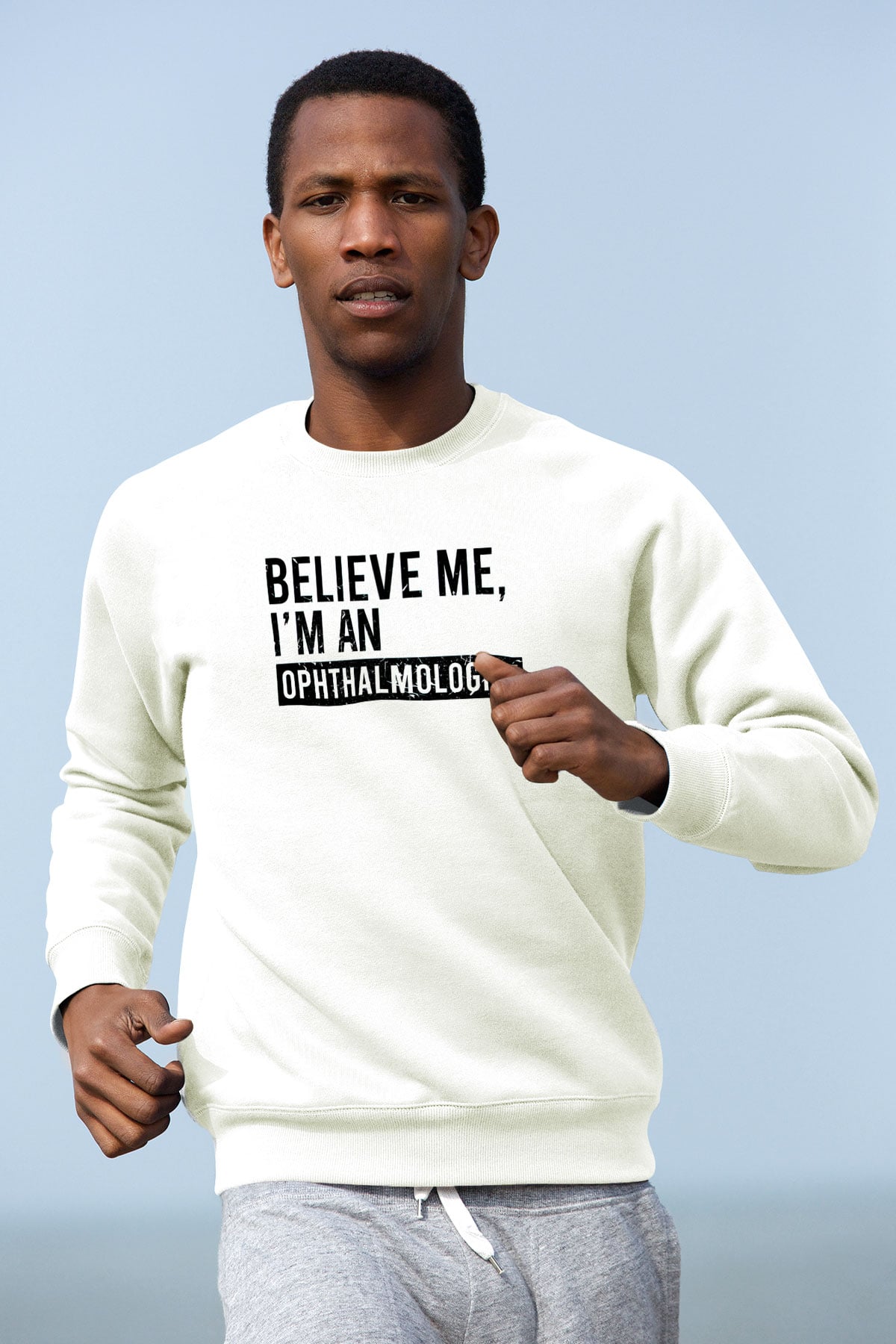 Göz doktoru Beyaz Unisex Sweatshirt