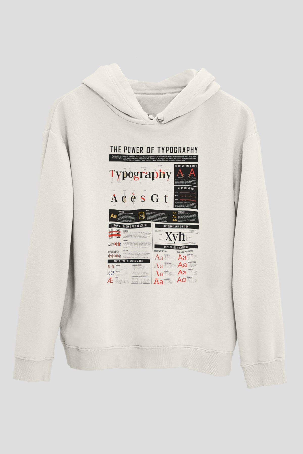 Grafiker Beyaz Unisex Kapüşonlu Sweatshirt