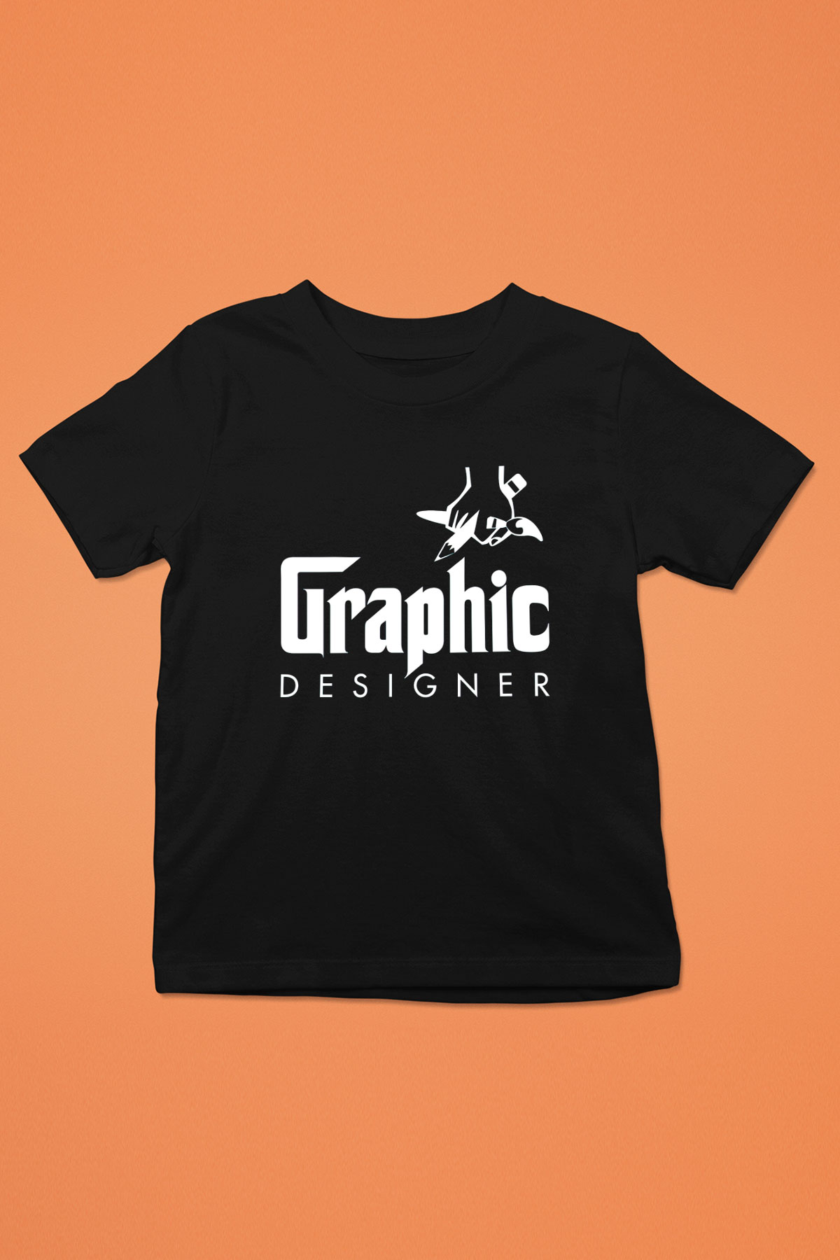 Grafiker Siyah Unisex Çocuk Tişört