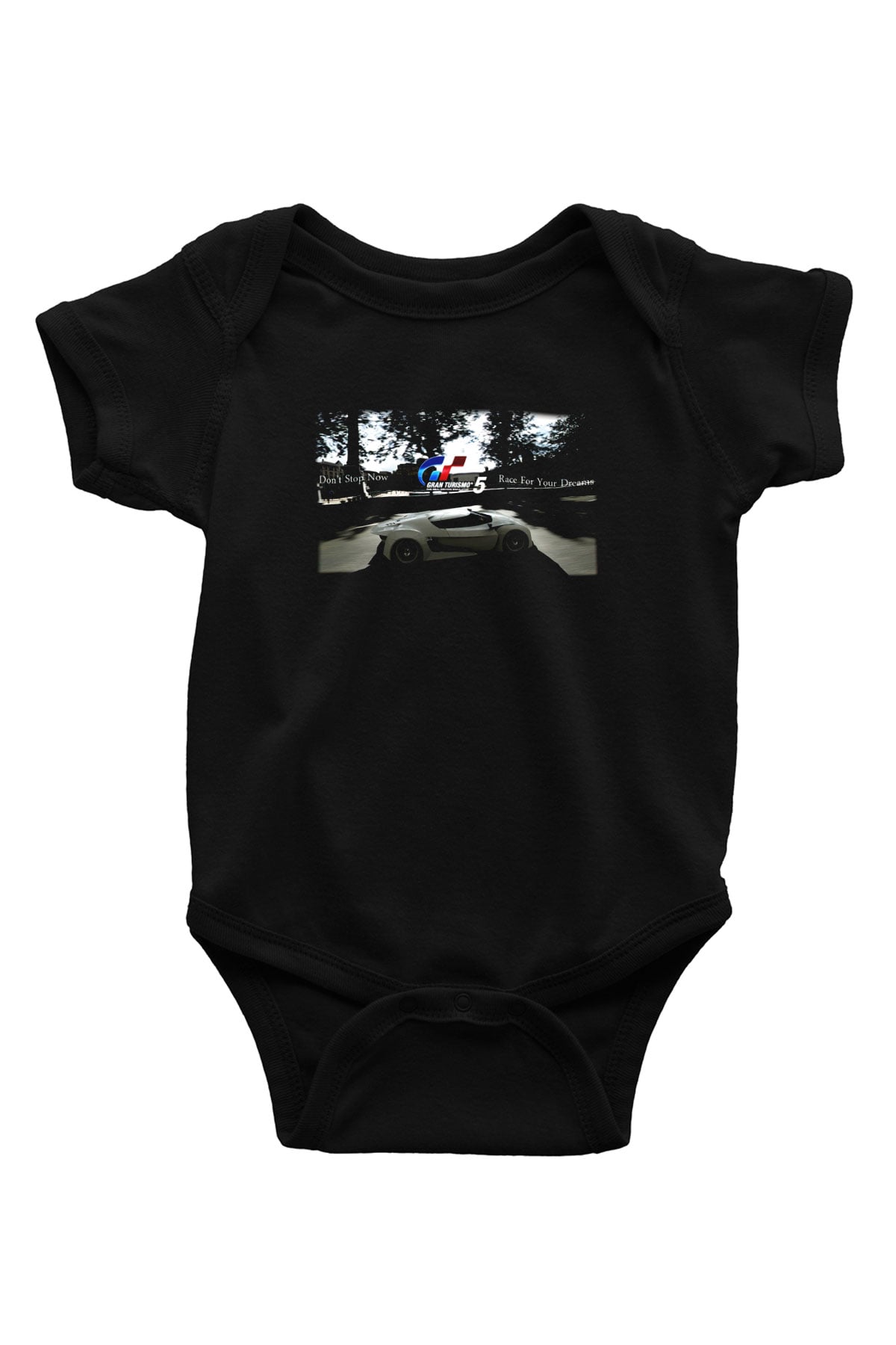 Gran Turismo Baskılı Siyah Bebek Body - Zıbın