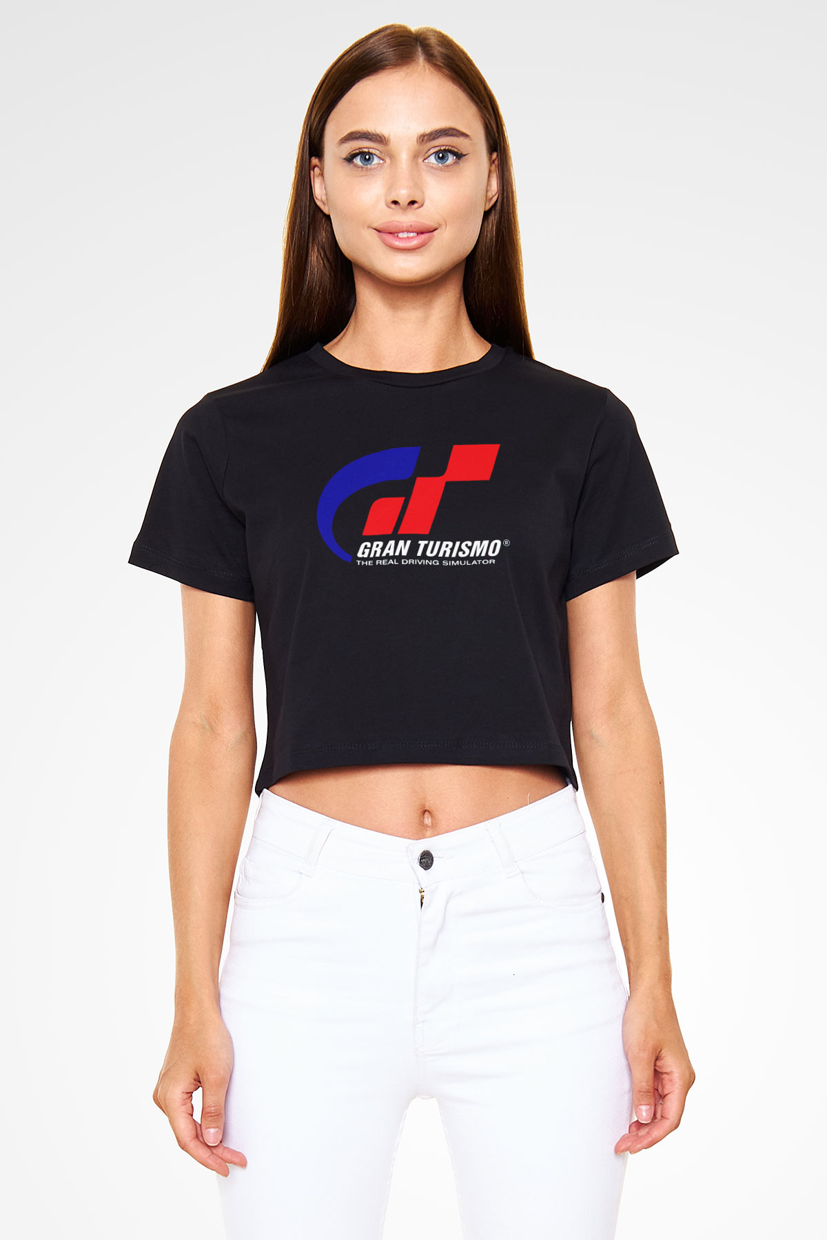 Gran Turismo Siyah  Crop Top Tişört