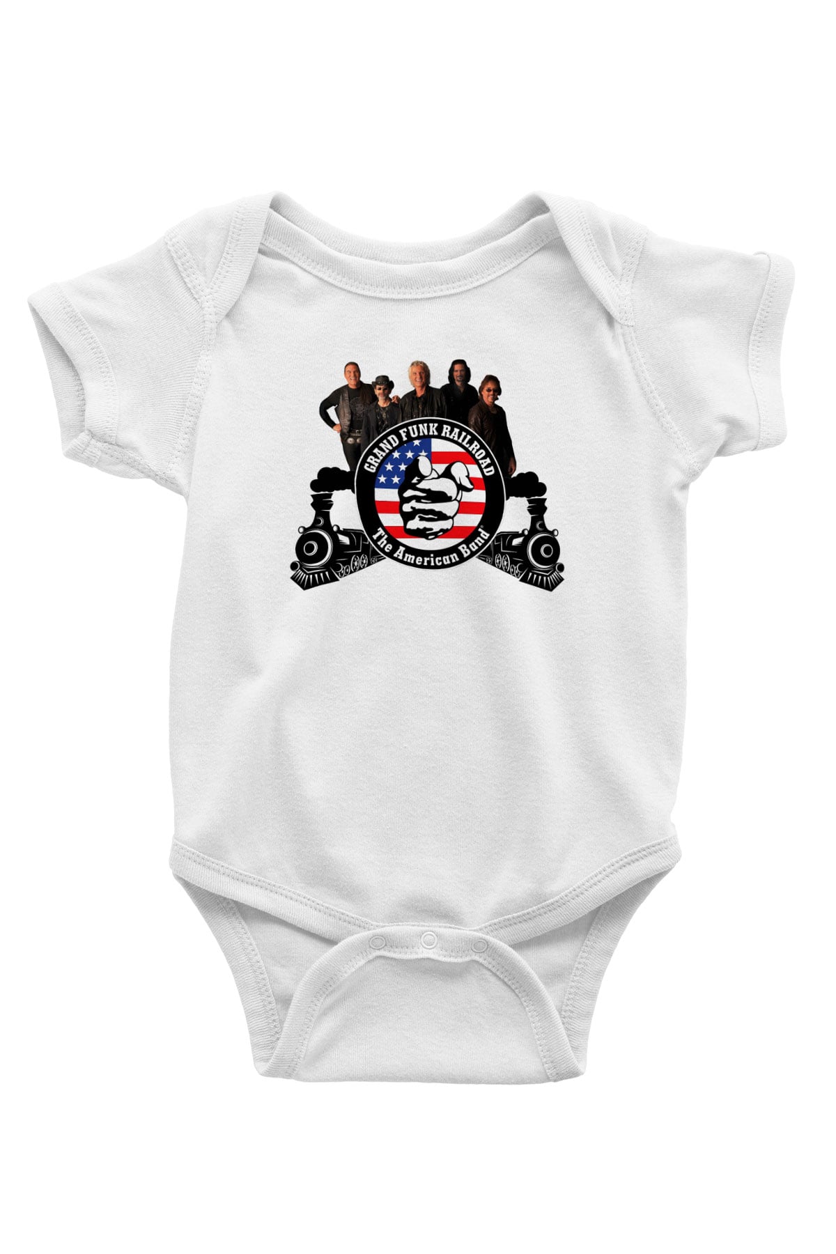 Grand Funk Railroad Baskılı Beyaz Unisex Bebek Body - Zıbın