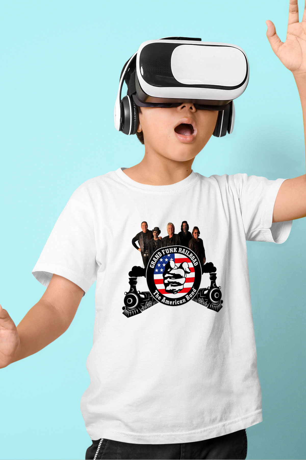 Grand Funk Railroad Baskılı Beyaz Unisex Çocuk Tişört