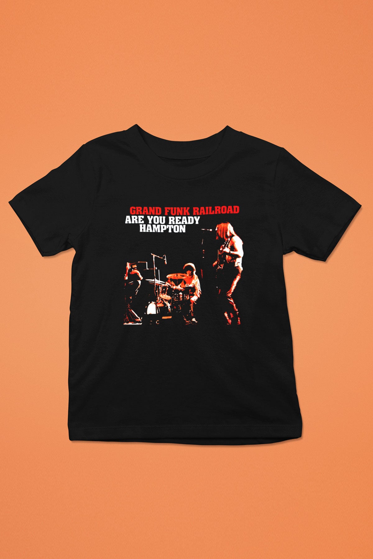 Grand Funk Railroad Baskılı Siyah Unisex Çocuk Tişört