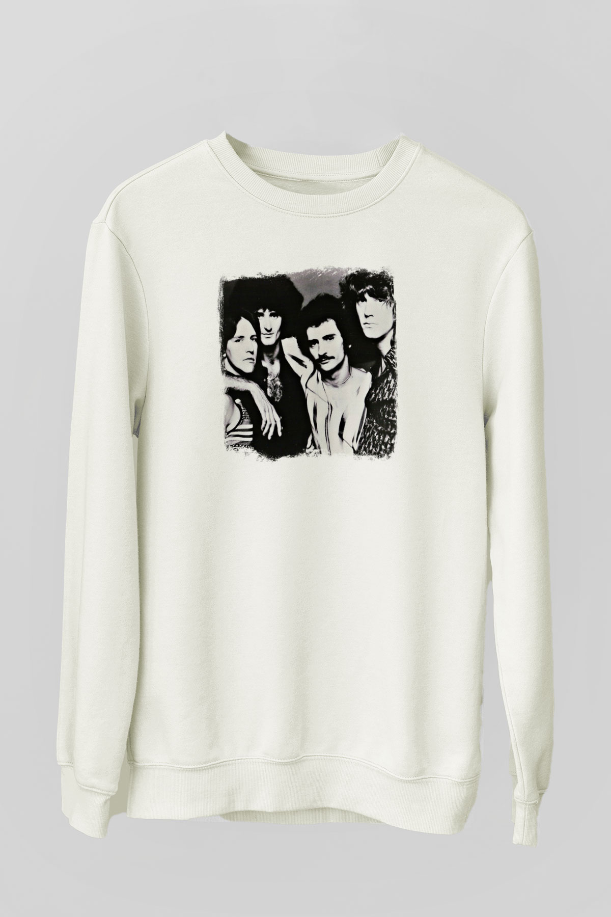 Grand Funk Railroad Baskılı Unisex Beyaz Sweatshirt