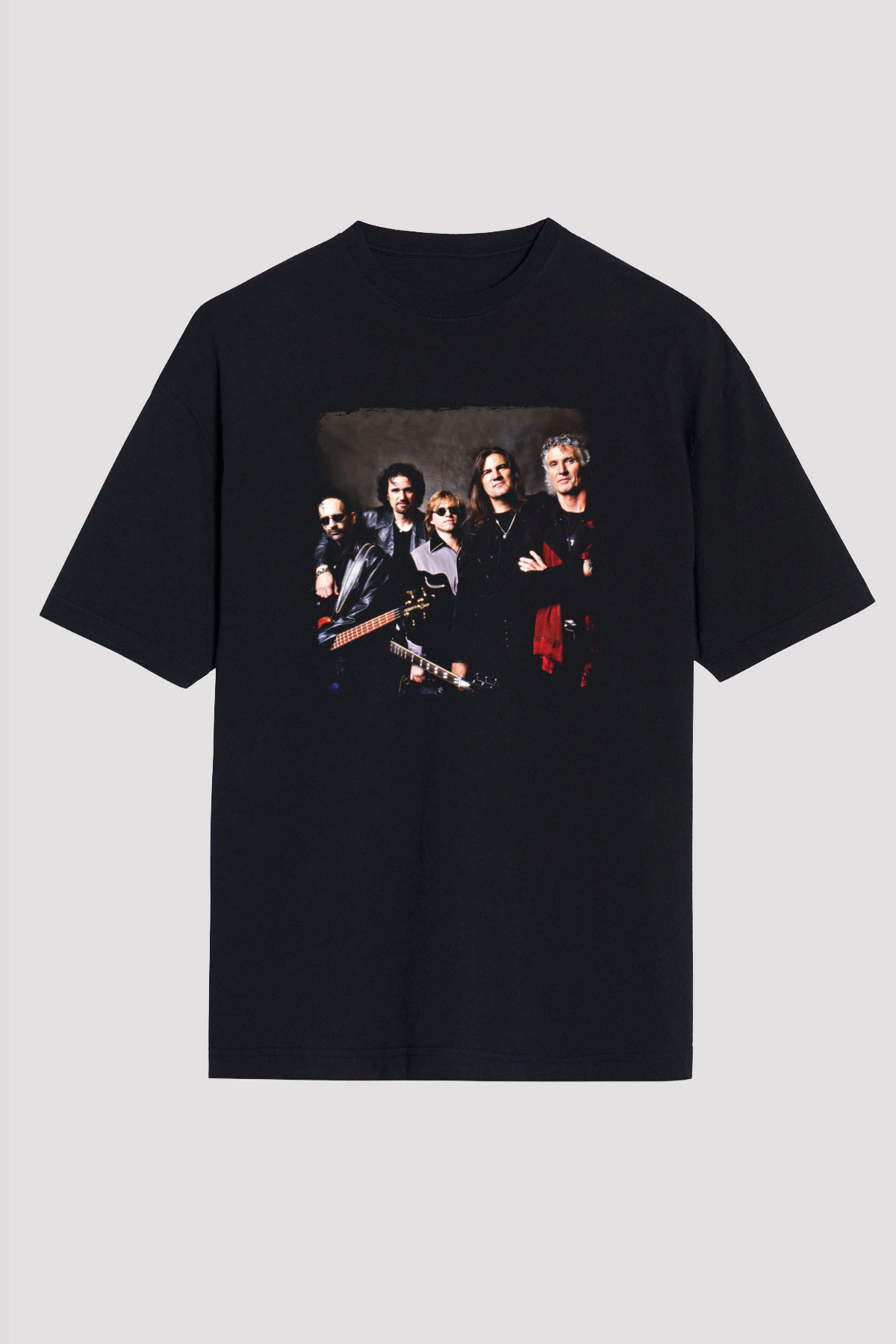 Grand Funk Railroad Baskılı Unisex Siyah Oversize Tişört