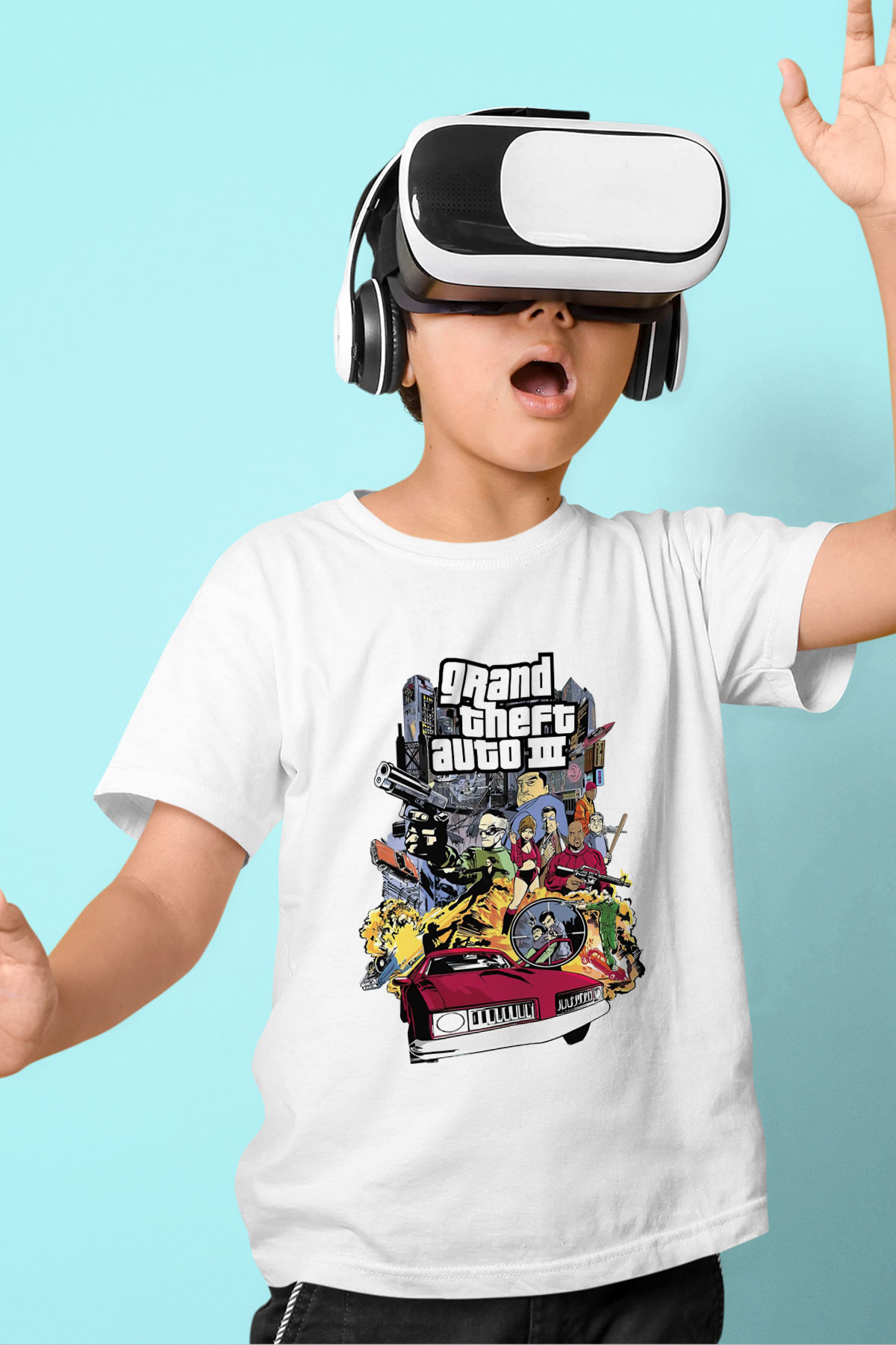 Grand Theft Auto Beyaz Unisex Çocuk Tişört