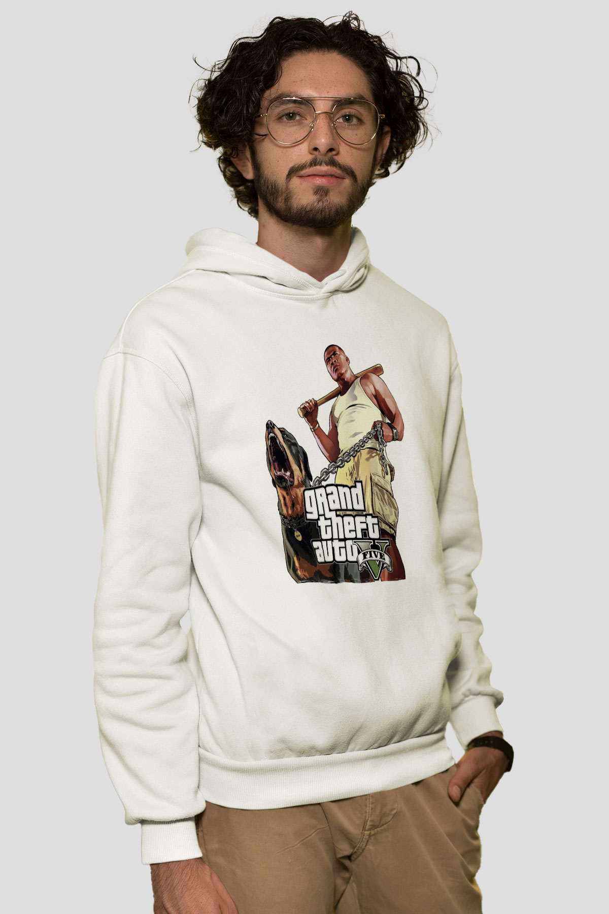 Grand Theft Auto Beyaz Unisex Hoodie