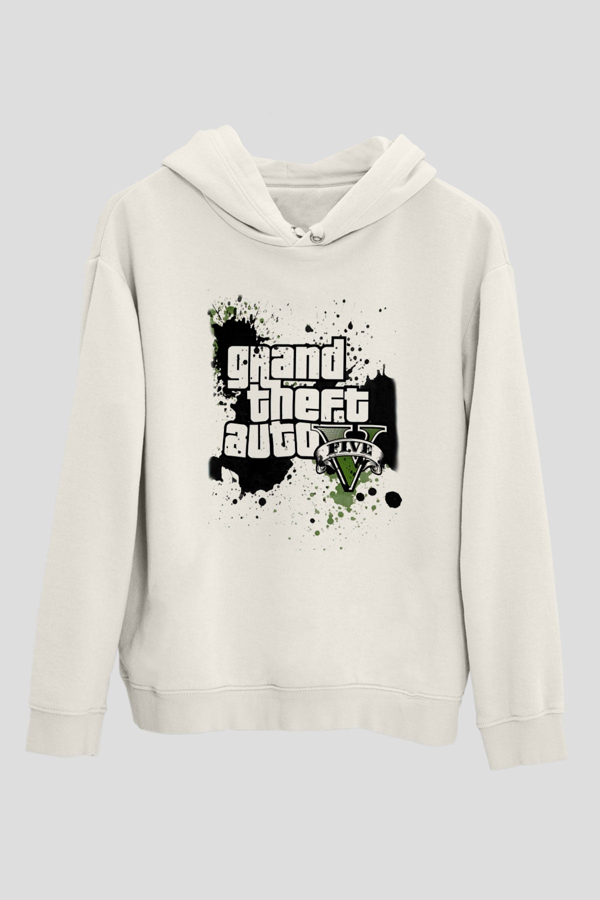 Grand Theft Auto Beyaz Unisex Kapşonlu Sweatshirt