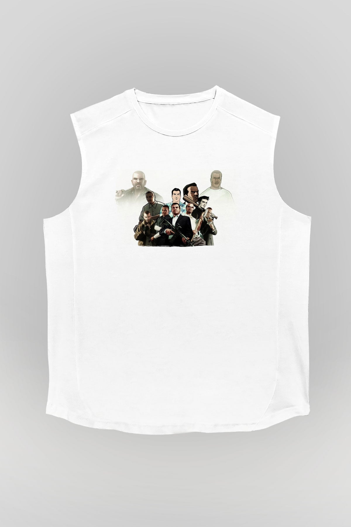 Grand Theft Auto Beyaz Unisex Kolsuz Tişört