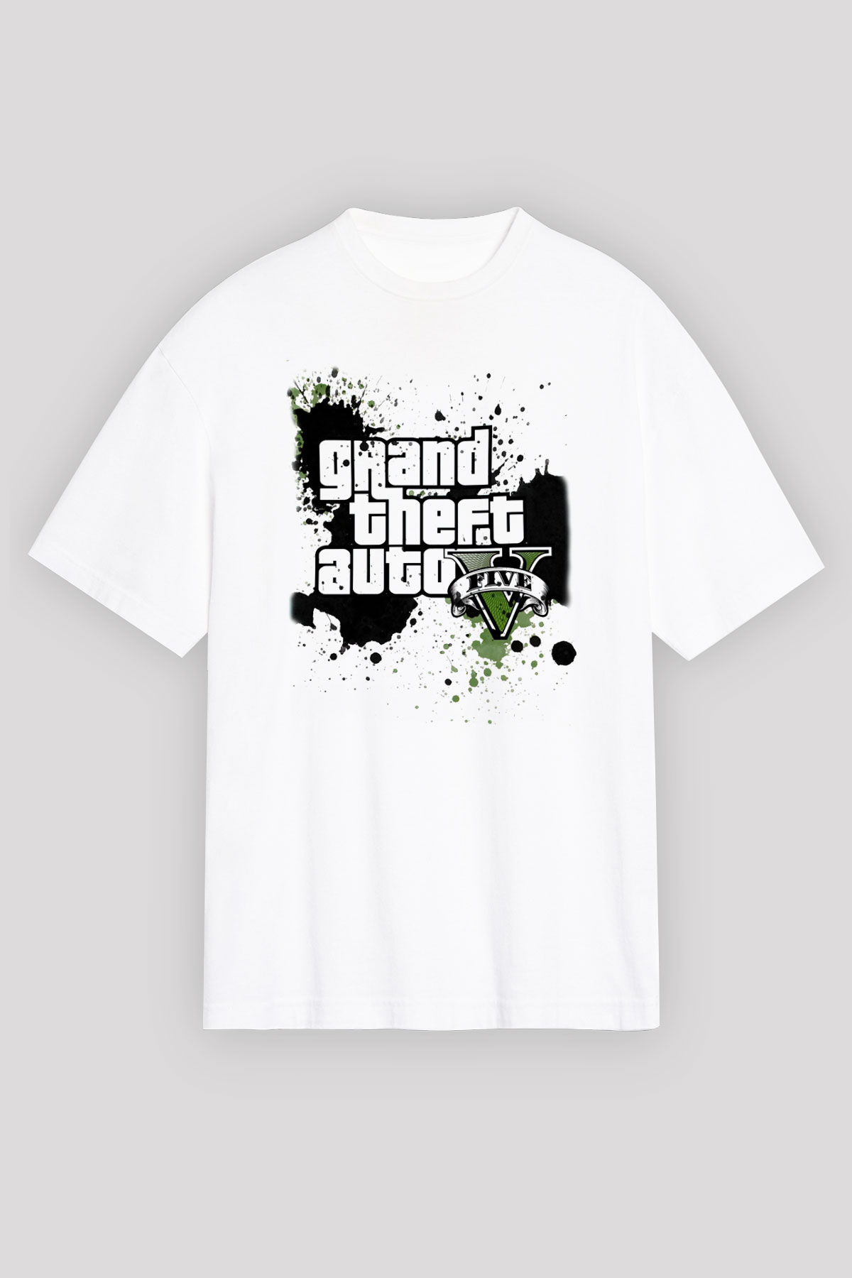 Grand Theft Auto Beyaz Unisex Oversize Tişört T-Shirt