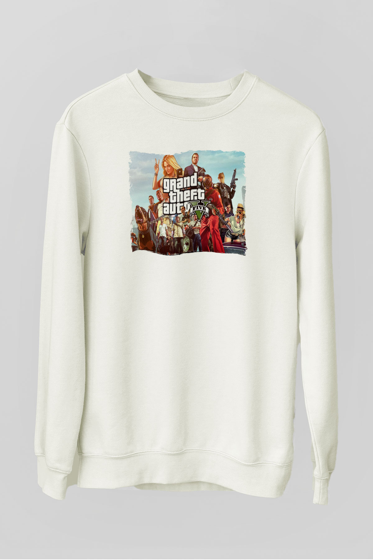 Grand Theft Auto Beyaz Unisex Sweatshirt