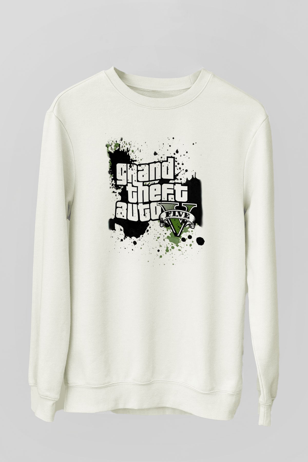 Grand Theft Auto Beyaz Unisex Sweatshirt