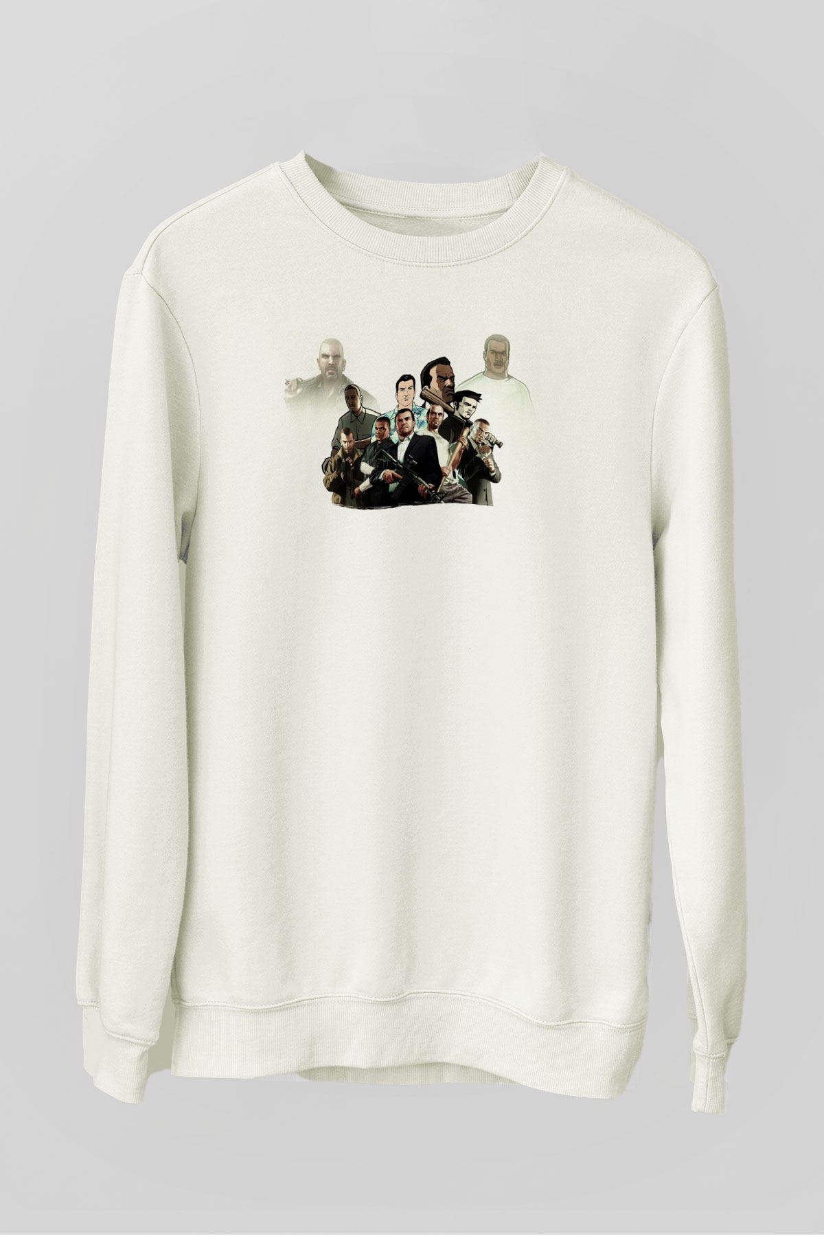 Grand Theft Auto Beyaz Unisex Sweatshirt