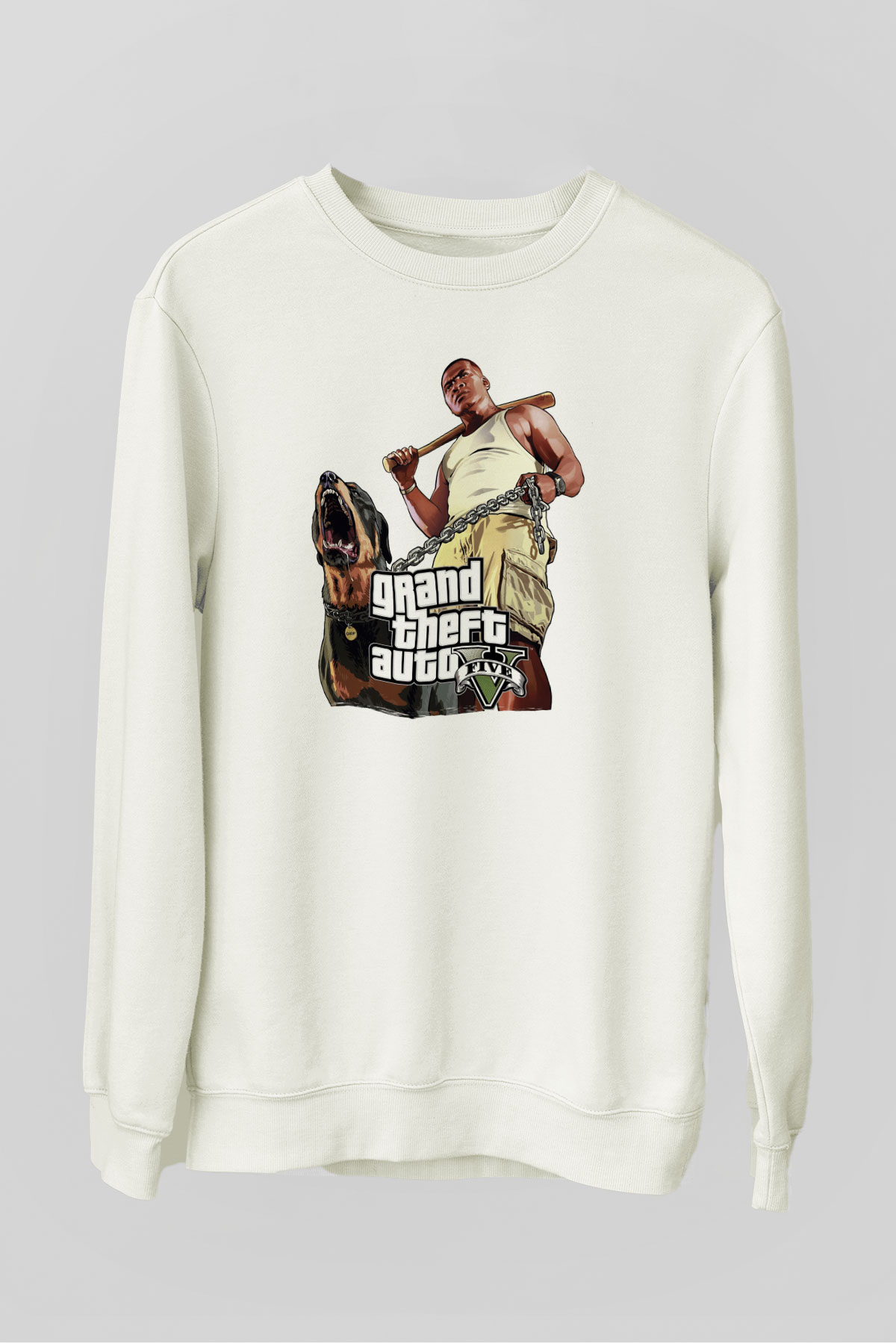 Grand Theft Auto Beyaz Unisex Sweatshirt