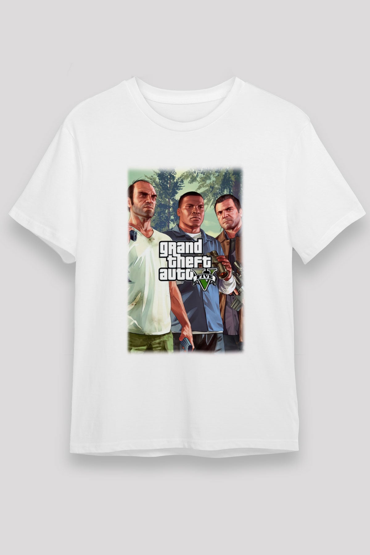 Grand Theft Auto Beyaz Unisex Tişört T-Shirt