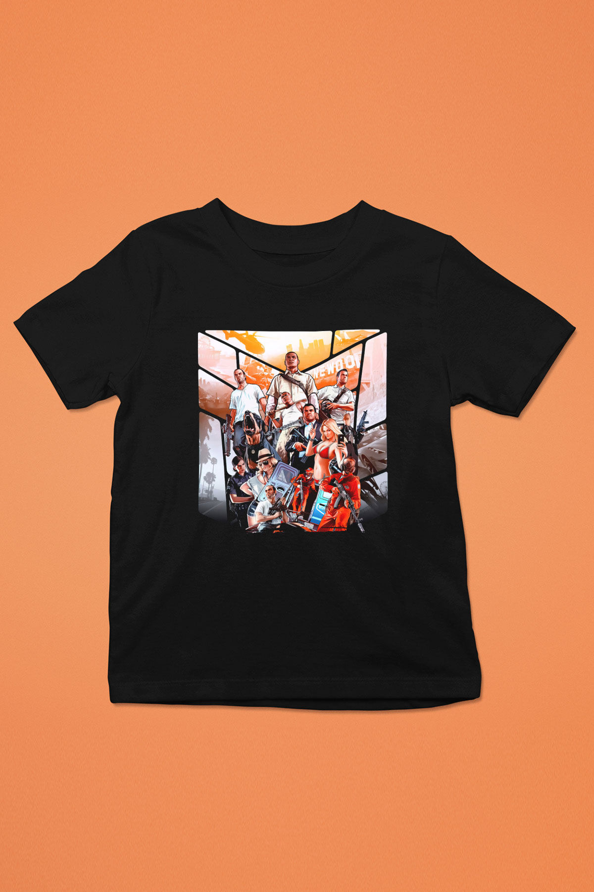 Grand Theft Auto Siyah Unisex Çocuk Tişört
