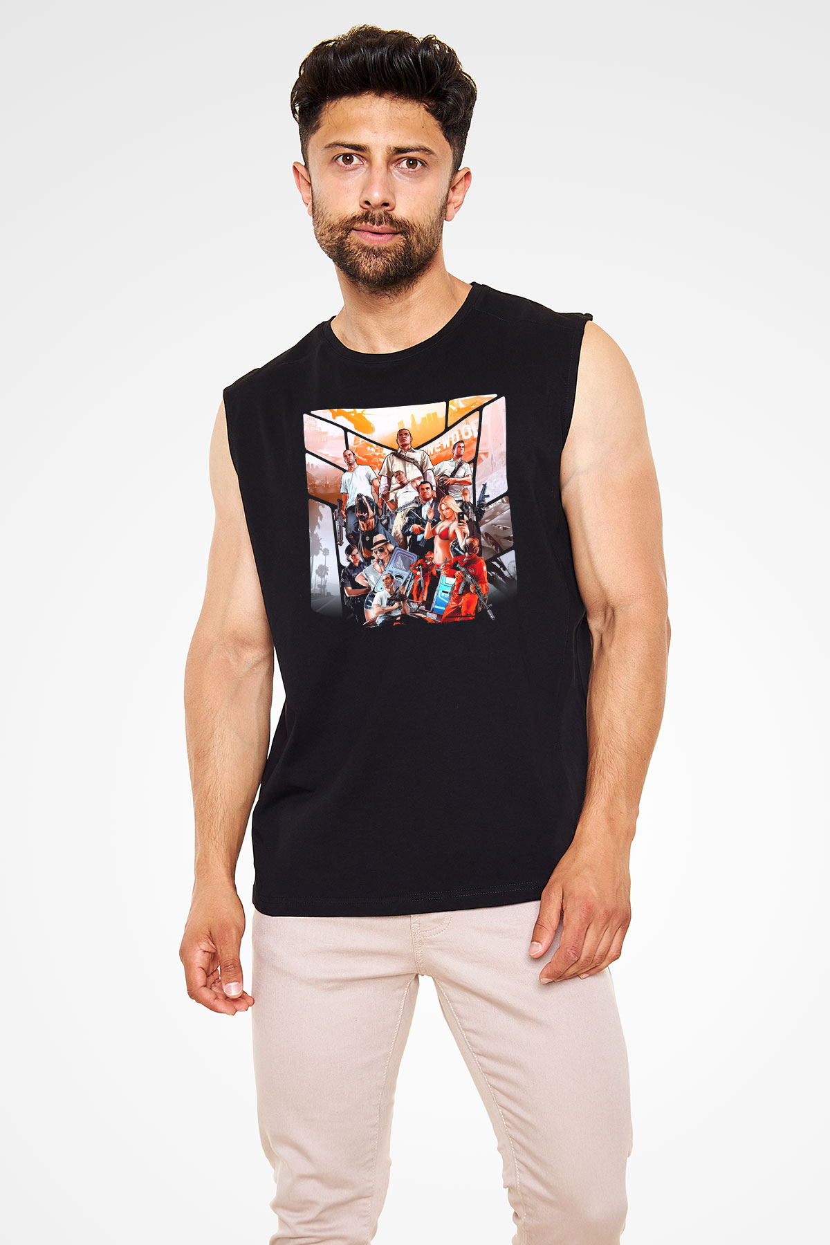 Grand Theft Auto Siyah Unisex Kolsuz Tişört