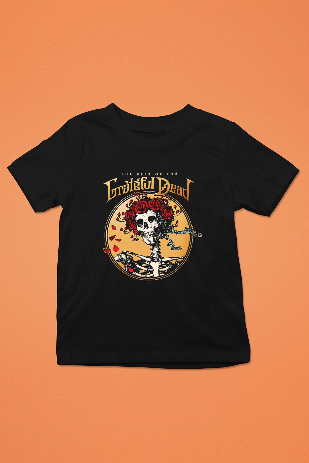 Grateful Dead Baskılı Siyah Unisex Çocuk Tişört