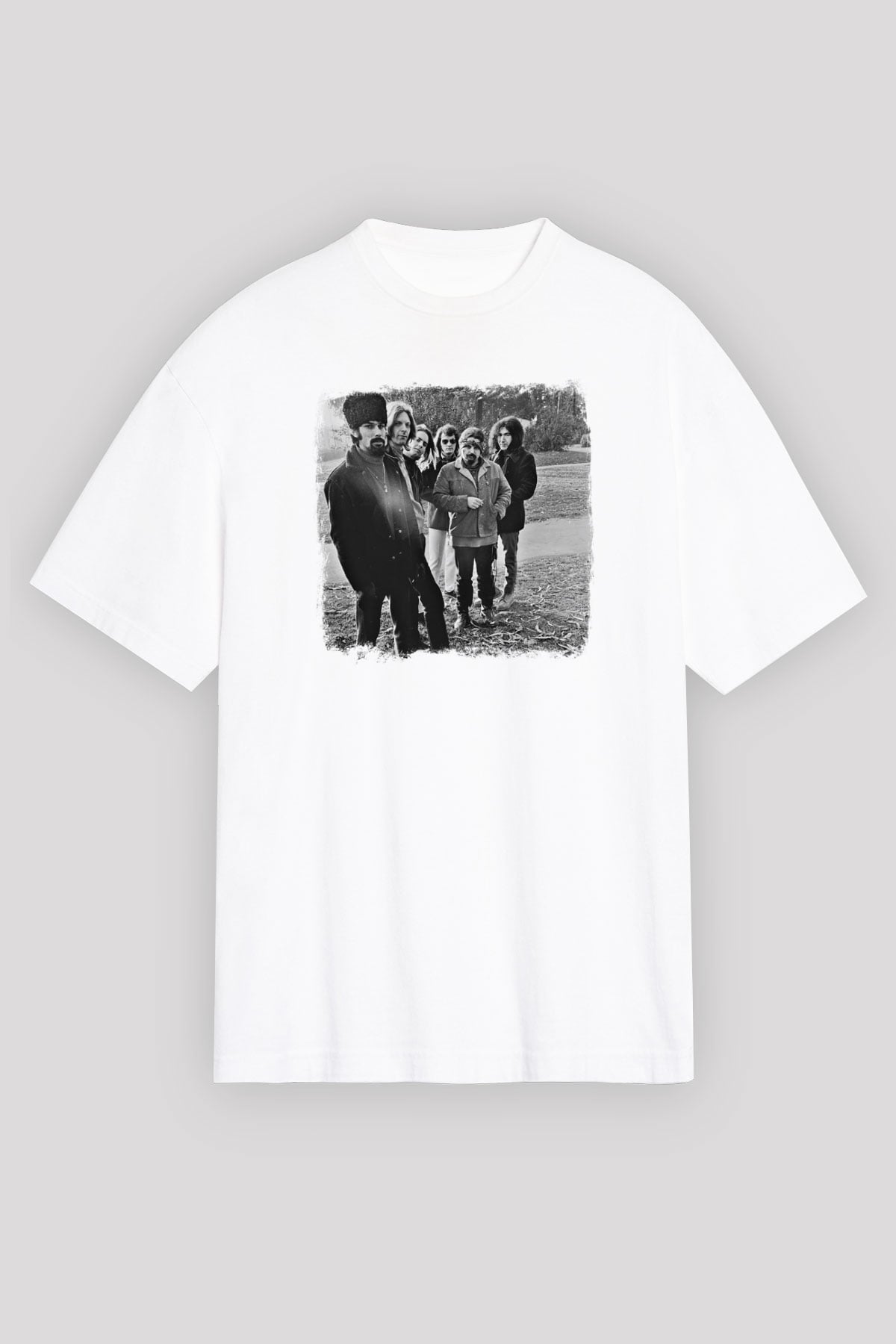 Grateful Dead Baskılı Unisex Beyaz Oversize Tişört
