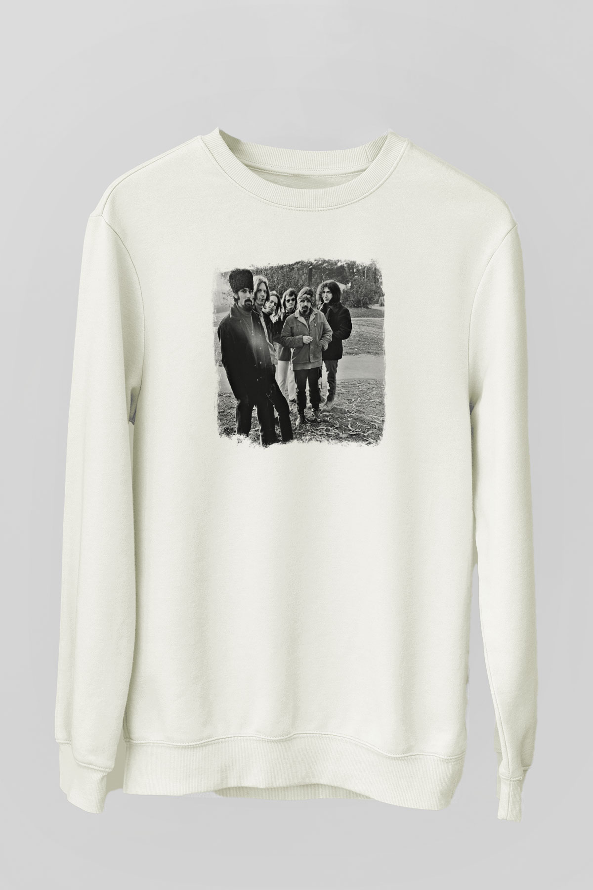 Grateful Dead Baskılı Unisex Beyaz Sweatshirt
