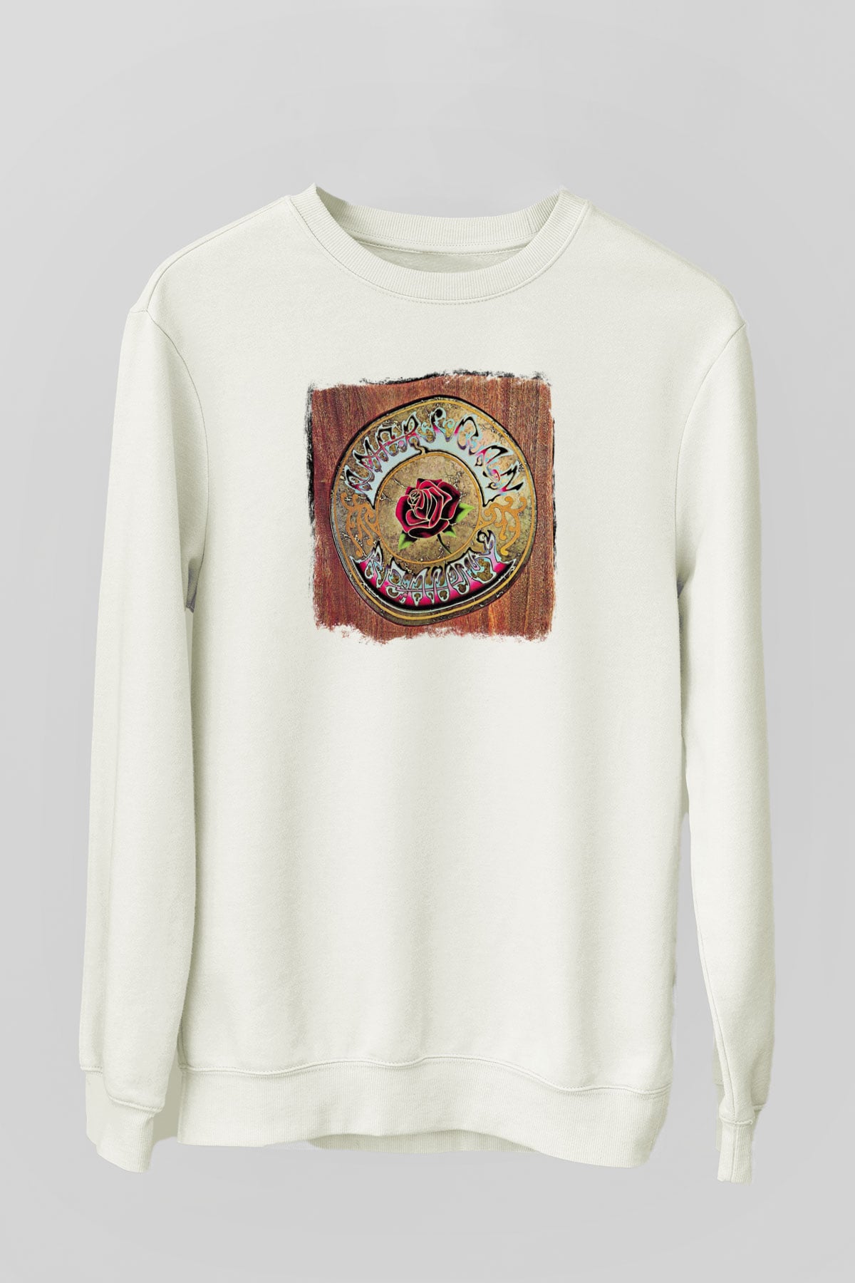 Grateful Dead Baskılı Unisex Beyaz Sweatshirt
