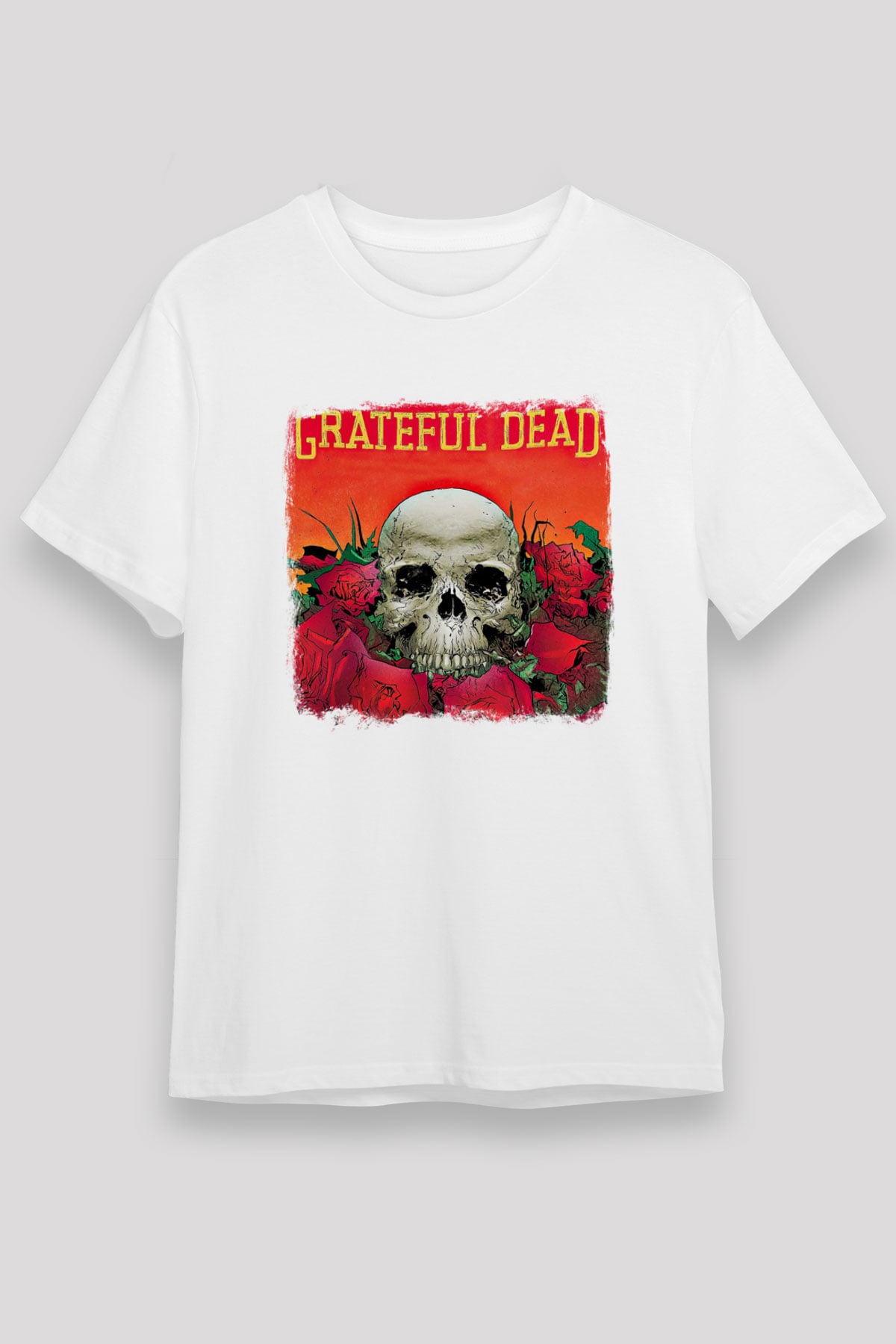 Grateful Dead Baskılı Unisex Beyaz Tişört