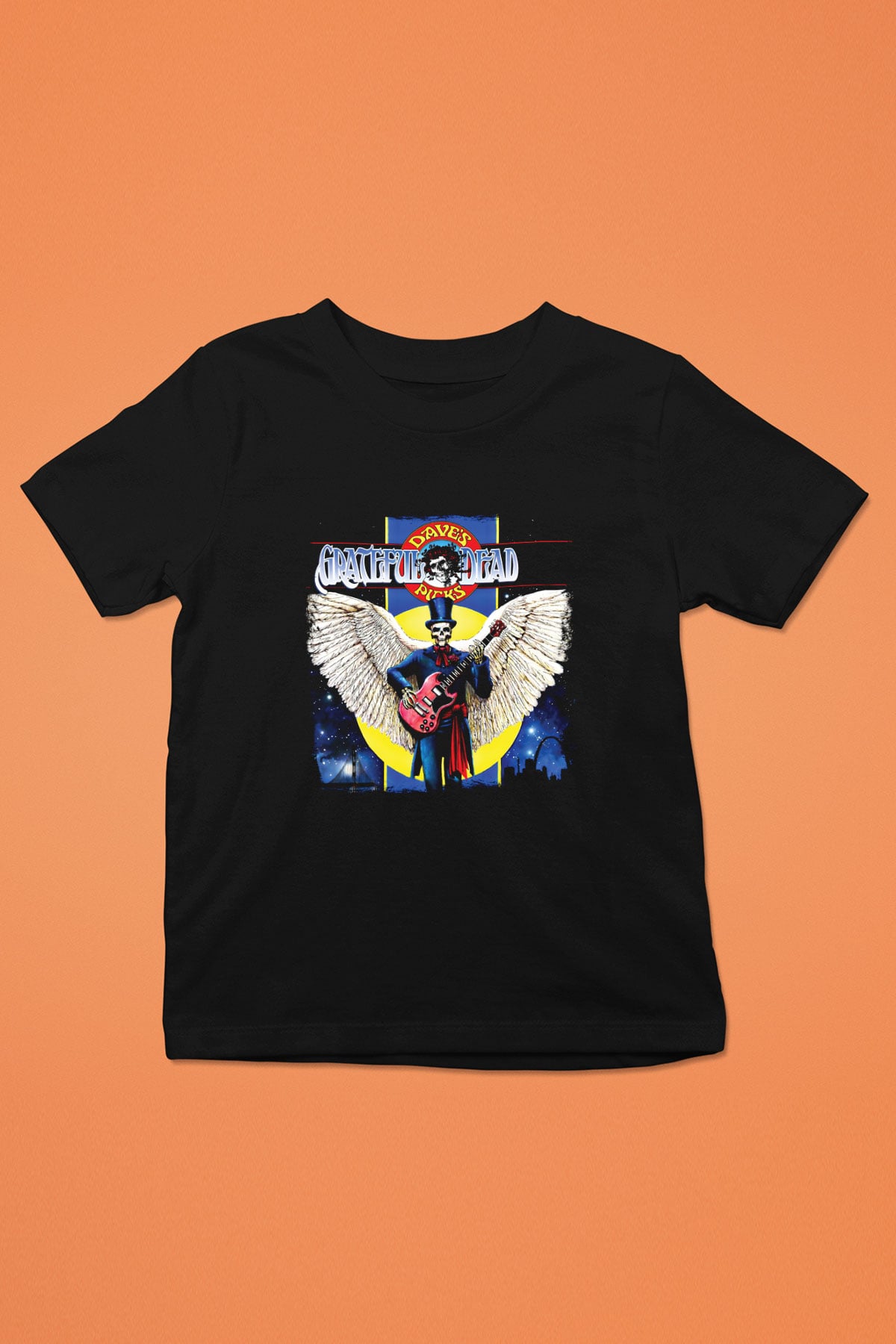 Grateful Dead Baskılı Unisex Siyah Çocuk Tişört
