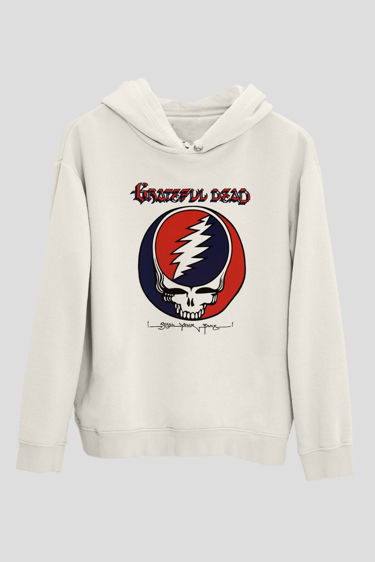 Grateful Dead Beyaz Unisex Kapşonlu Sweatshirt