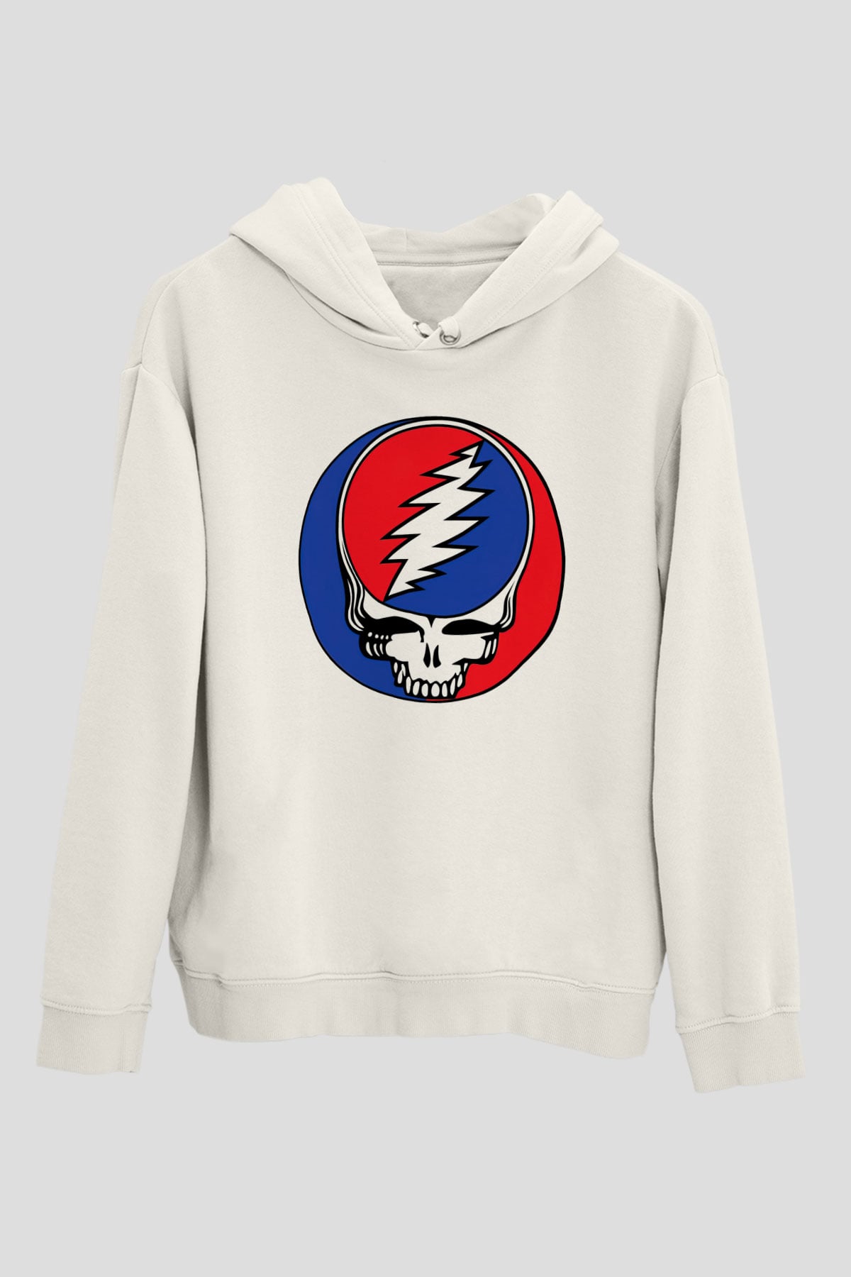 Grateful Dead Beyaz Unisex Kapşonlu Sweatshirt