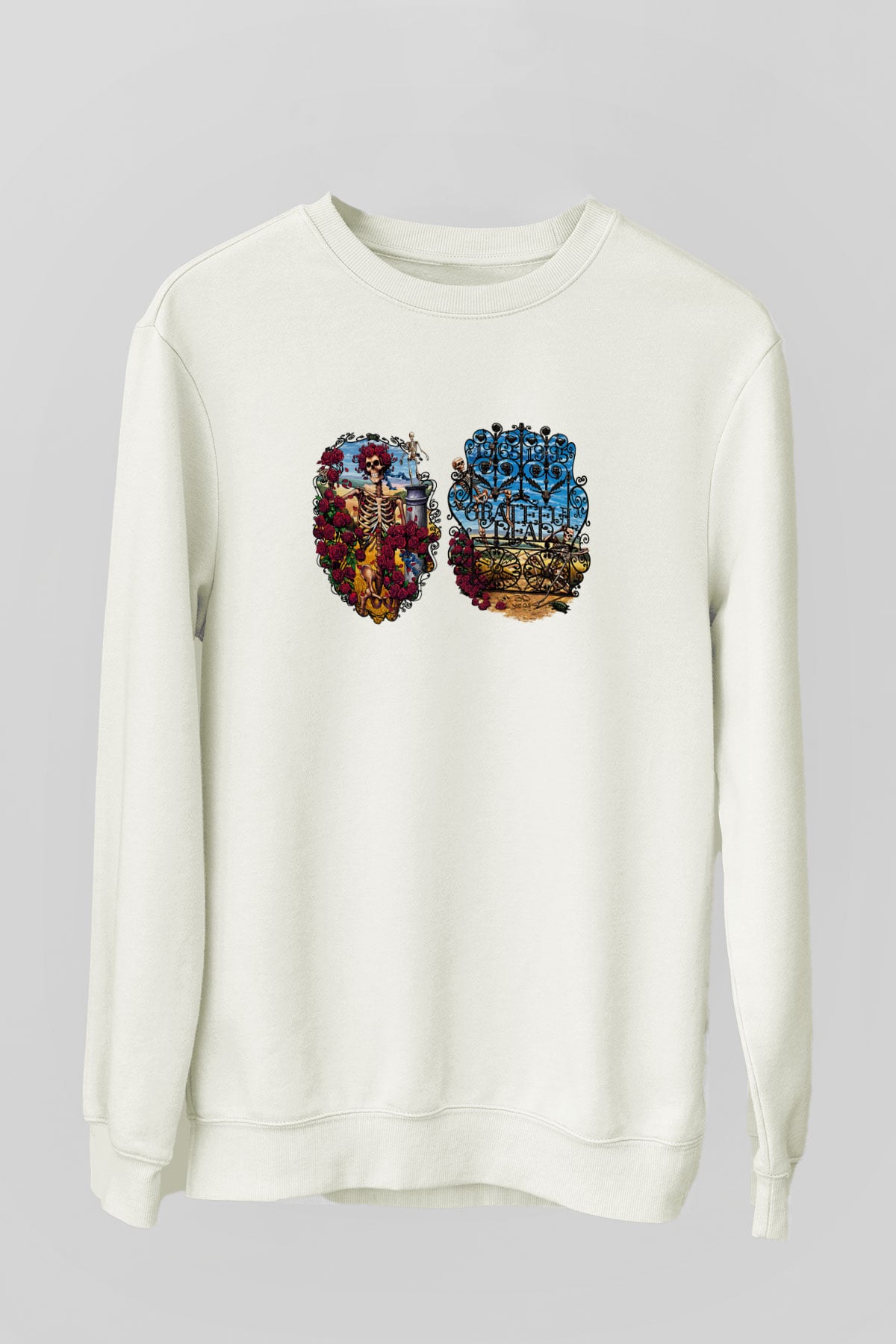 Grateful Dead Beyaz Unisex Sweatshirt