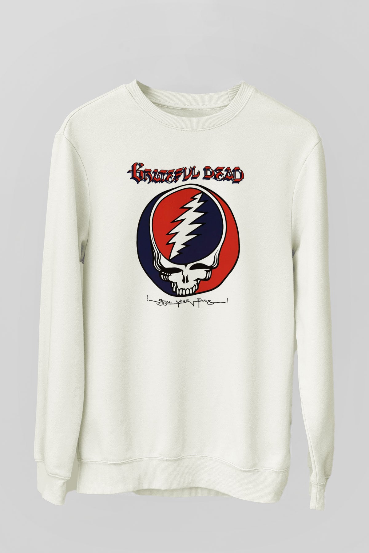 Grateful Dead Beyaz Unisex Sweatshirt