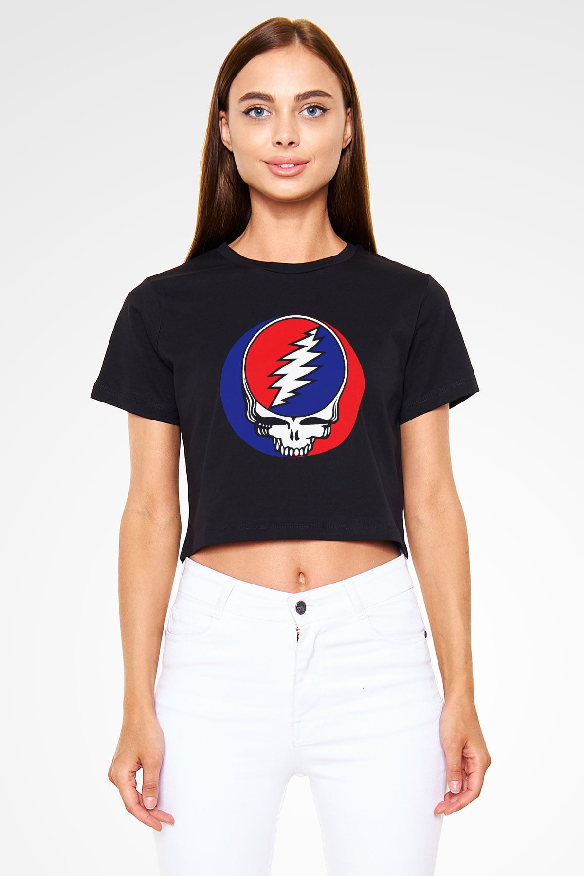 Grateful Dead Siyah Crop Top Tişört