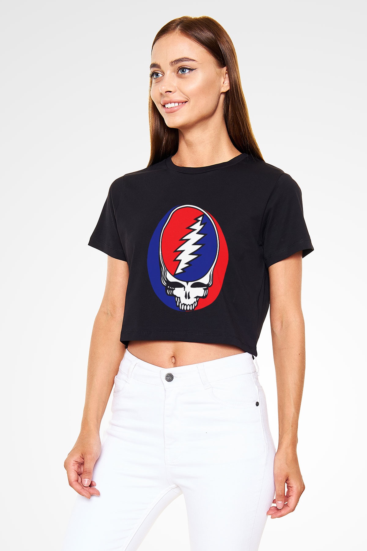 Grateful Dead Siyah Crop Top Tişört
