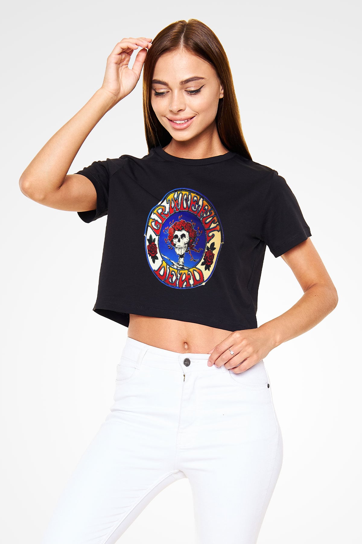 Grateful Dead Siyah Crop Top Tişört
