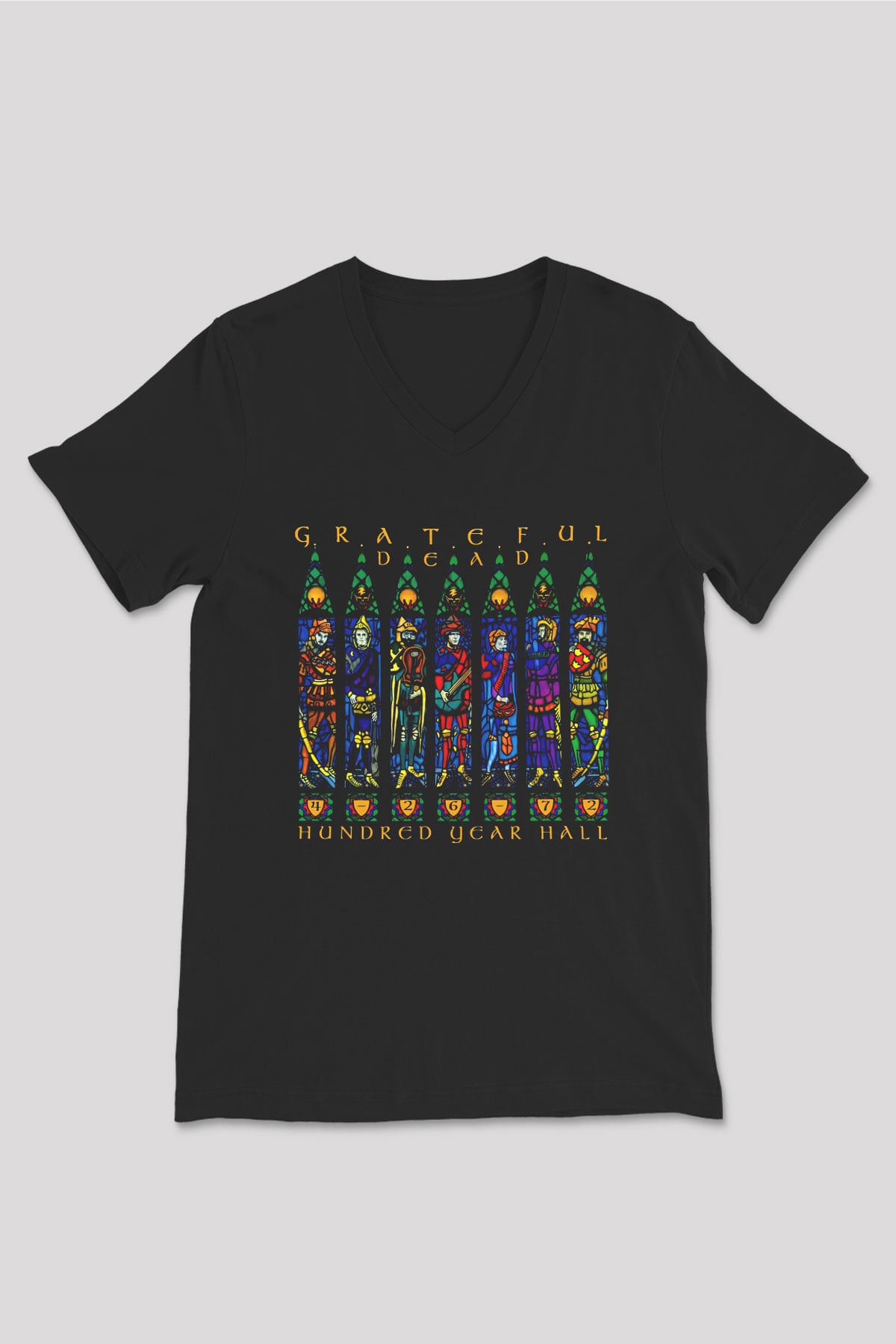Grateful Dead Siyah Unisex V Yaka Tişört T-Shirt