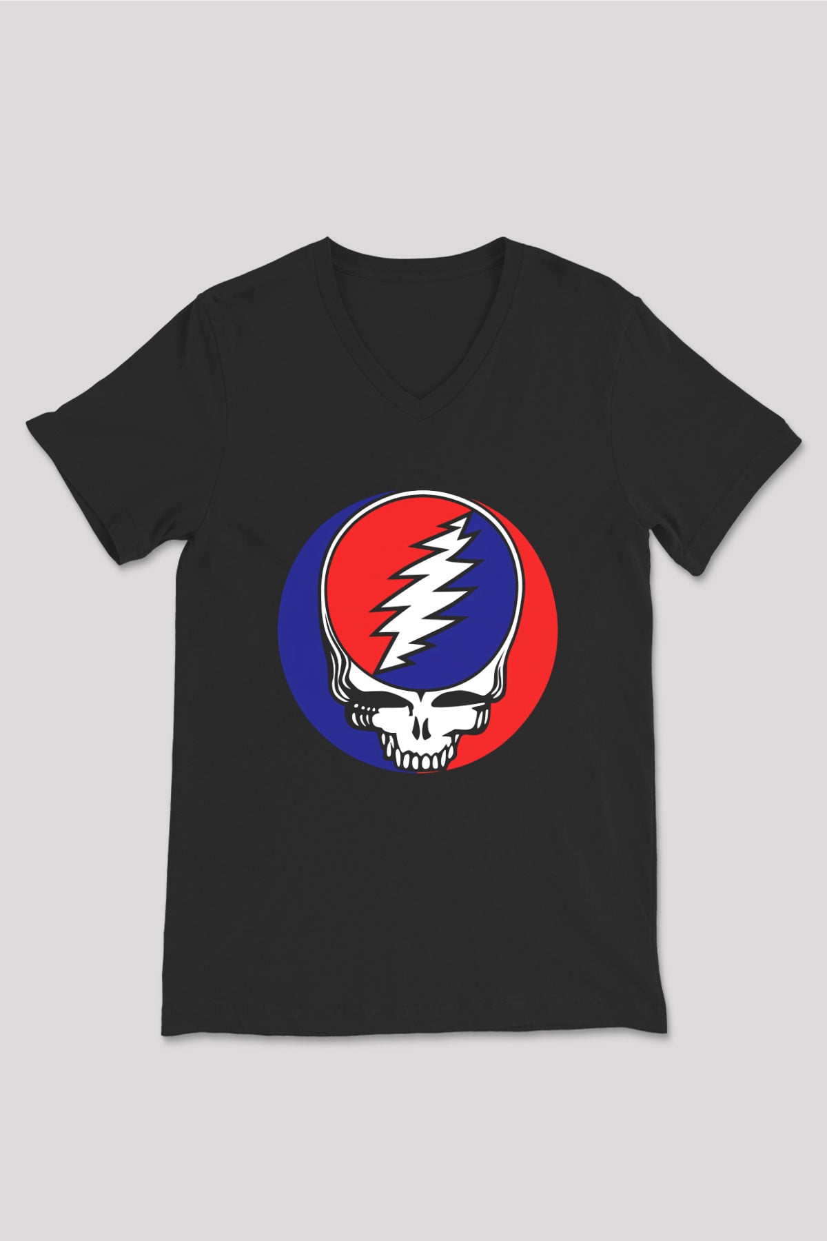 Grateful Dead Siyah Unisex V Yaka Tişört T-Shirt