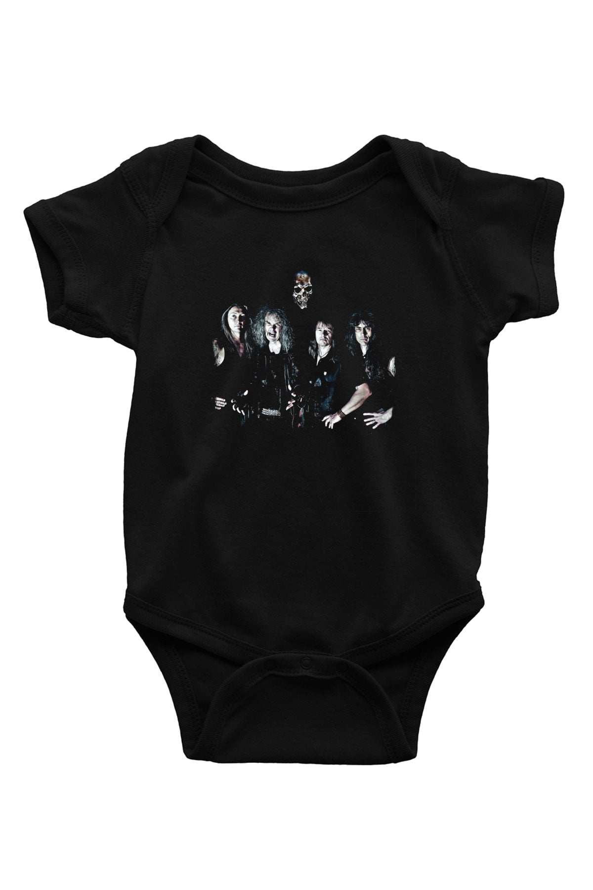 Grave Digger Baskılı Unisex Siyah Bebek Body - Zıbın