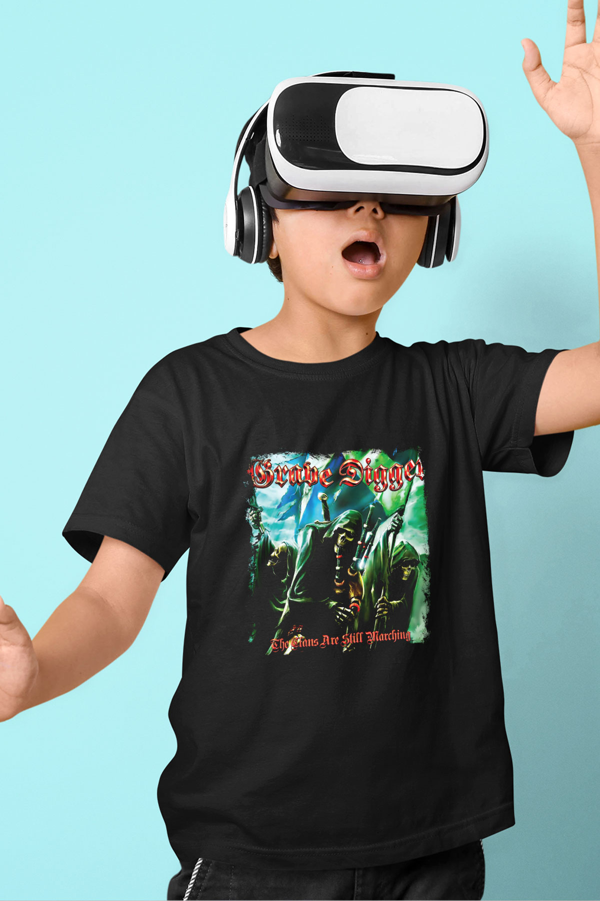 Grave Digger Baskılı Unisex Siyah Çocuk Tişört