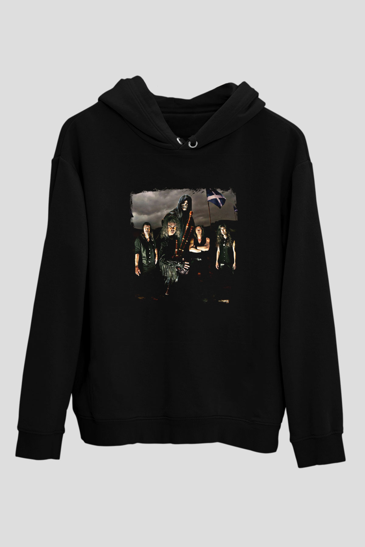 Grave Digger Baskılı Unisex Siyah Hoodie