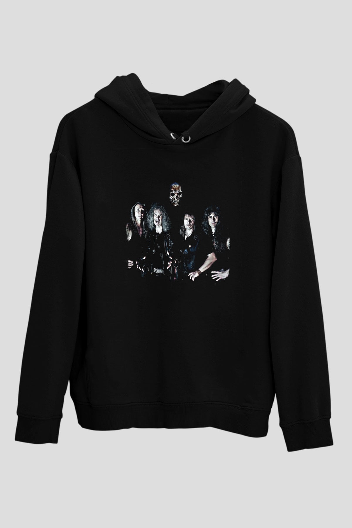 Grave Digger Baskılı Unisex Siyah Hoodie