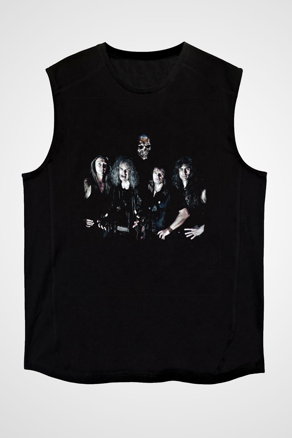 Grave Digger Baskılı Unisex Siyah Kolsuz Tişört