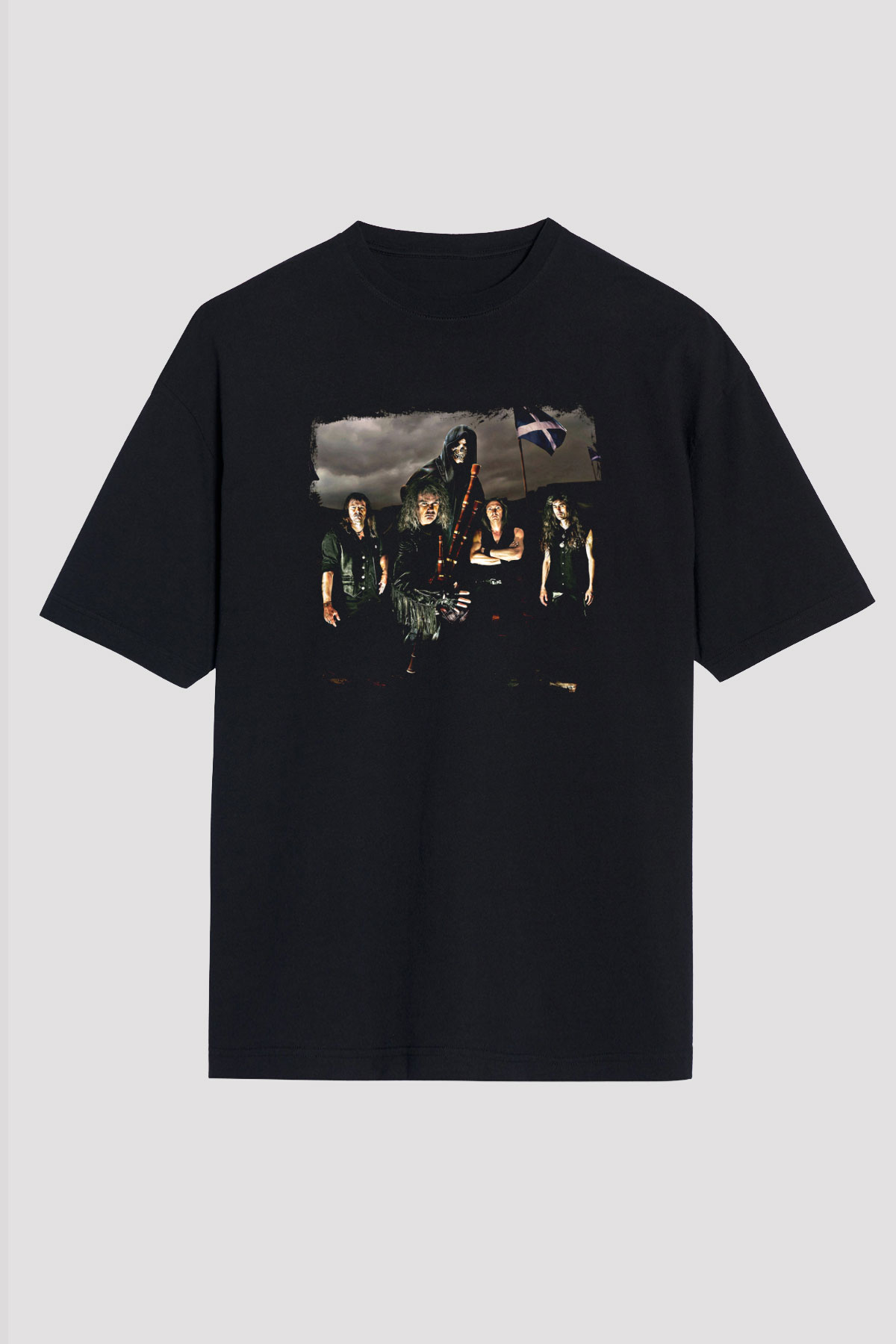 Grave Digger Baskılı Unisex Siyah Oversize Tişört