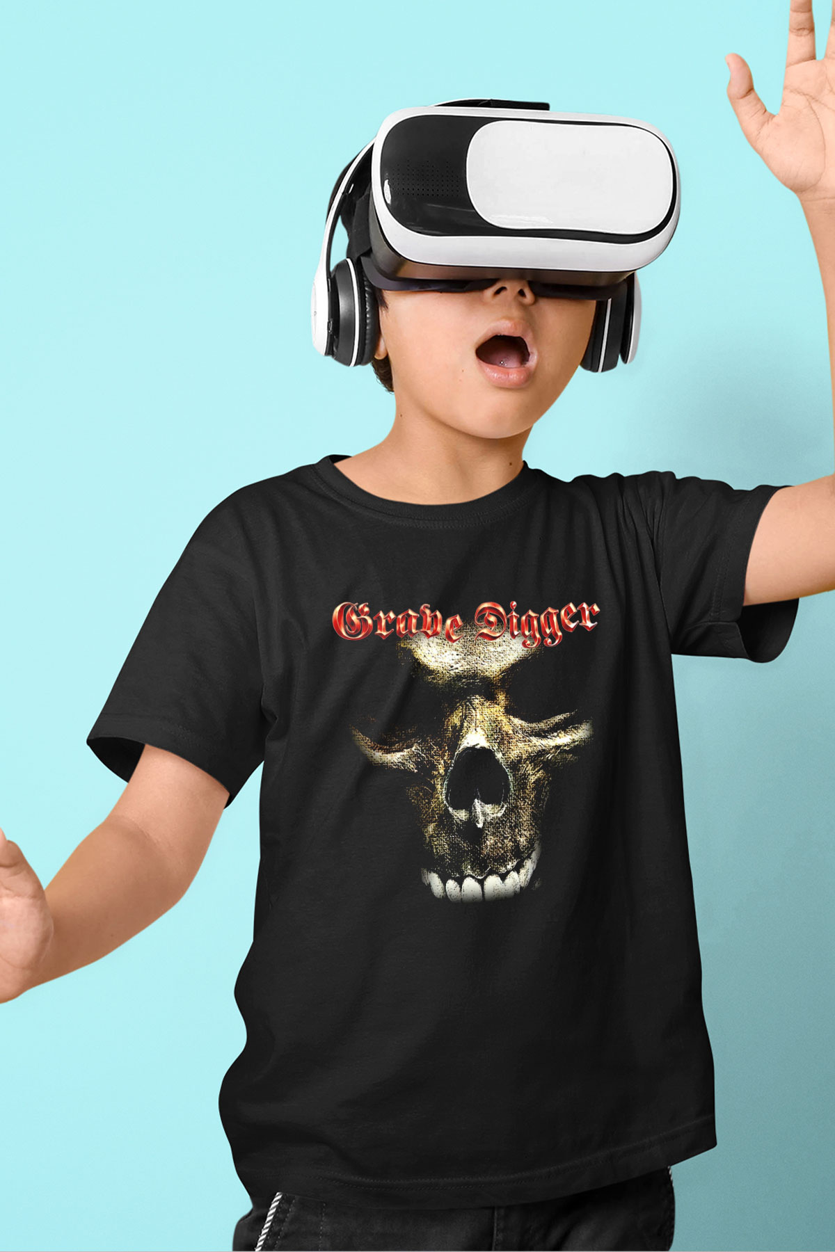 Grave Digger Siyah Unisex Çocuk Tişört