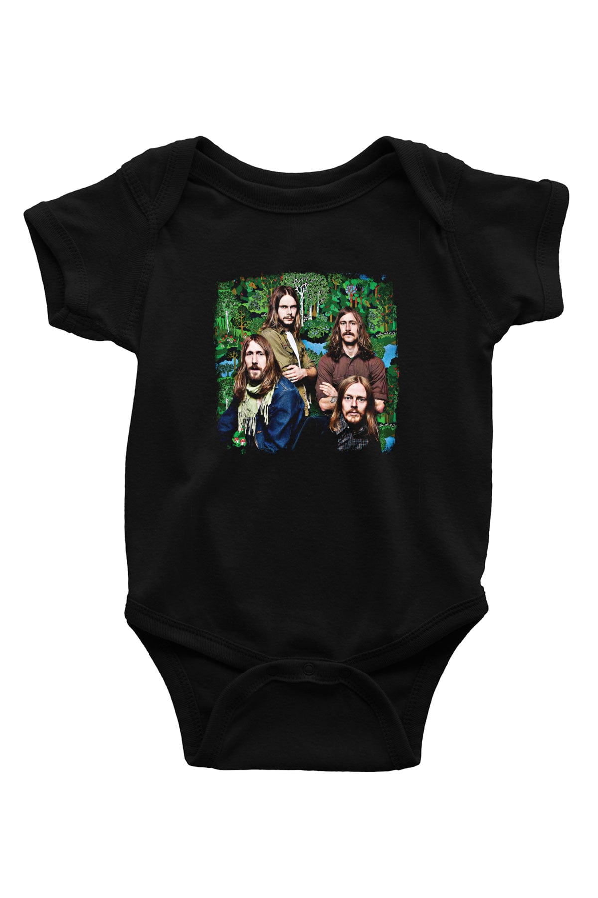 Graveyard Baskılı Unisex Siyah Bebek Body - Zıbın