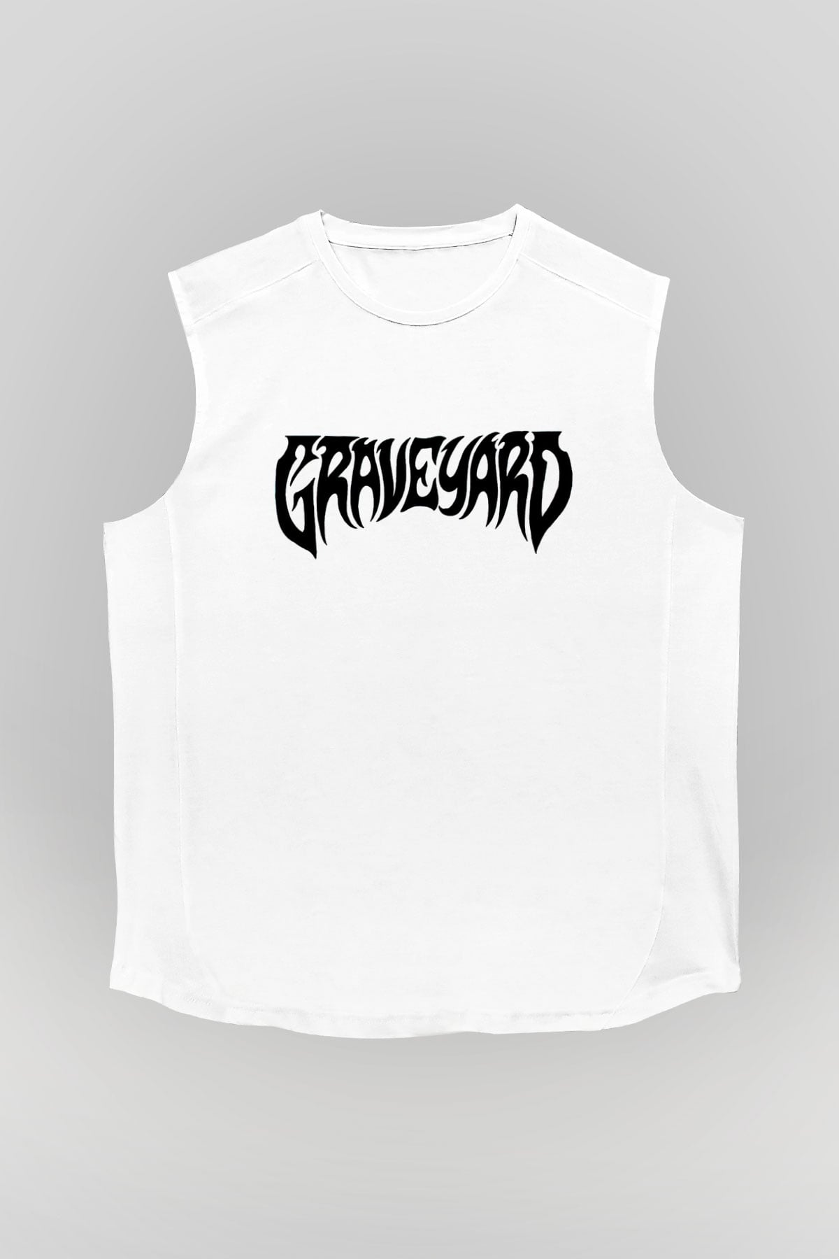Graveyard Beyaz Unisex Kolsuz Tişört