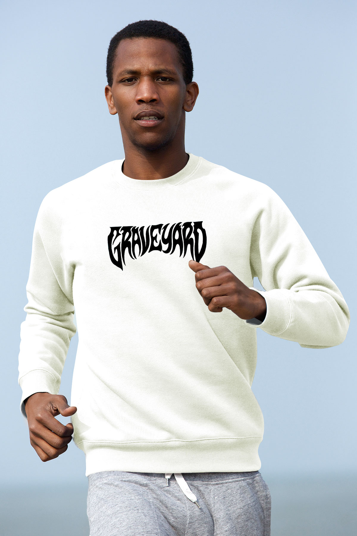 Graveyard Beyaz Unisex Sweatshirt